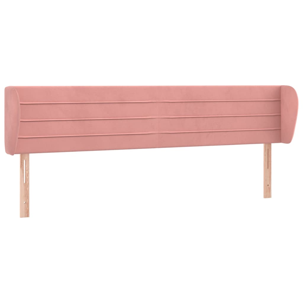 vidaXL Κεφαλάρι με Πτερύγια Ροζ 183x23x78/88 εκ. Βελούδινο