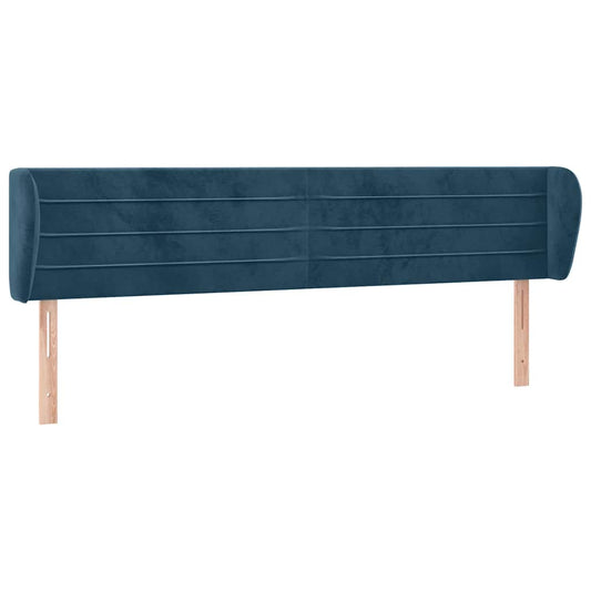 vidaXL Κεφαλάρι με Πτερύγια Σκούρο Μπλε 203x23x78/88 εκ. Βελούδινο