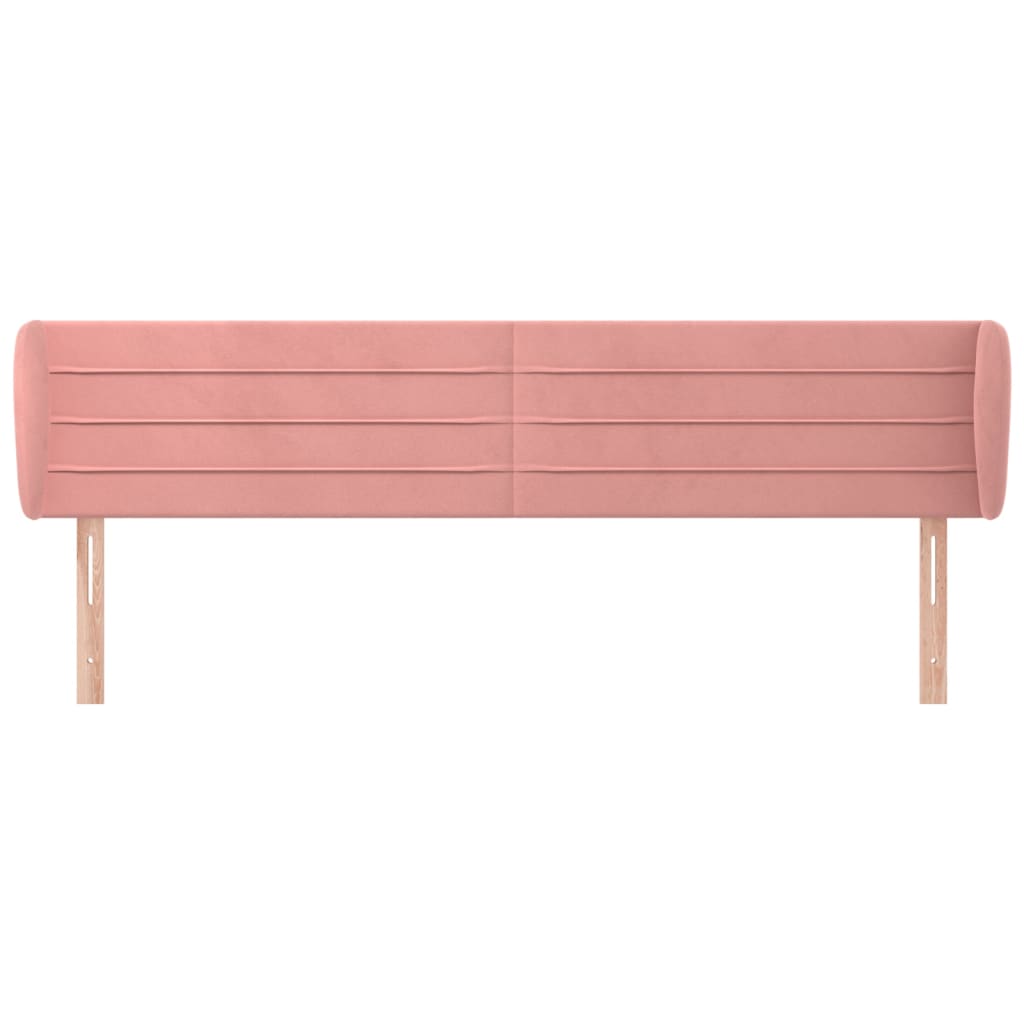 vidaXL Κεφαλάρι με Πτερύγια Ροζ 203x23x78/88 εκ. Βελούδινο