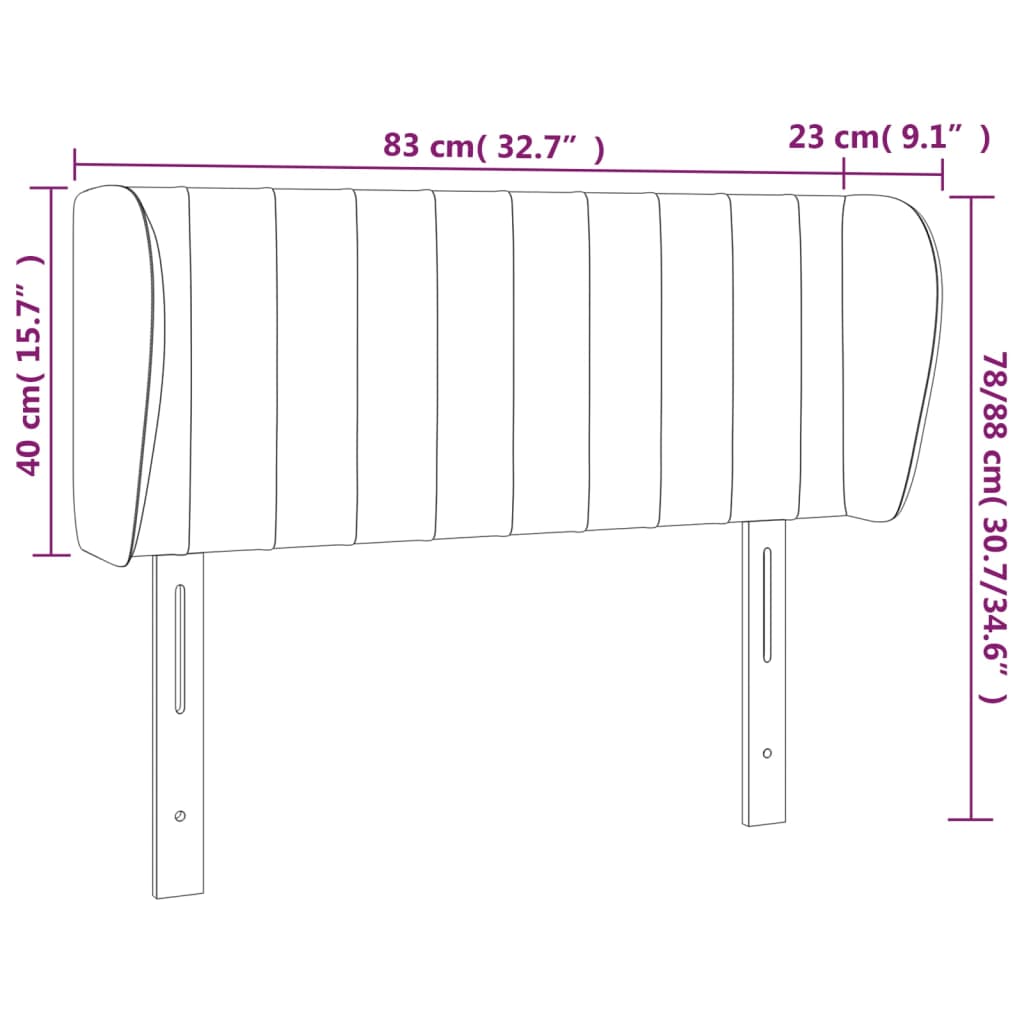 vidaXL Κεφαλάρι με Πτερύγια Κρεμ 83 x 23 x 78/88 εκ. Υφασμάτινο