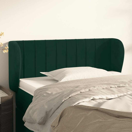 vidaXL Κεφαλάρι με Πτερύγια Σκούρο Πράσινο 83x23x78/88 εκ. Βελούδινο