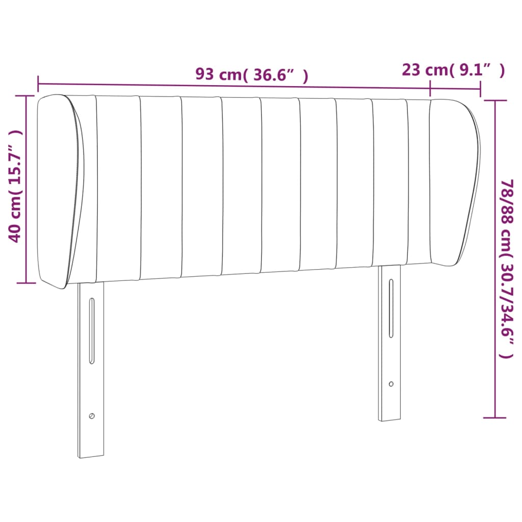 vidaXL Κεφαλάρι με Πτερύγια Ροζ 93x23x78/88 εκ. Βελούδινο