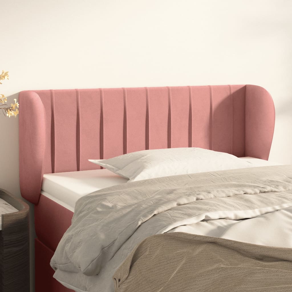 vidaXL Κεφαλάρι με Πτερύγια Ροζ 93x23x78/88 εκ. Βελούδινο
