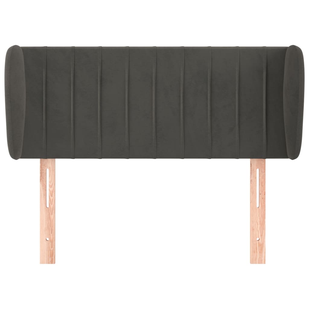 vidaXL Κεφαλάρι με Πτερύγια Σκούρο Γκρι 103x23x78/88 εκ. Βελούδινο