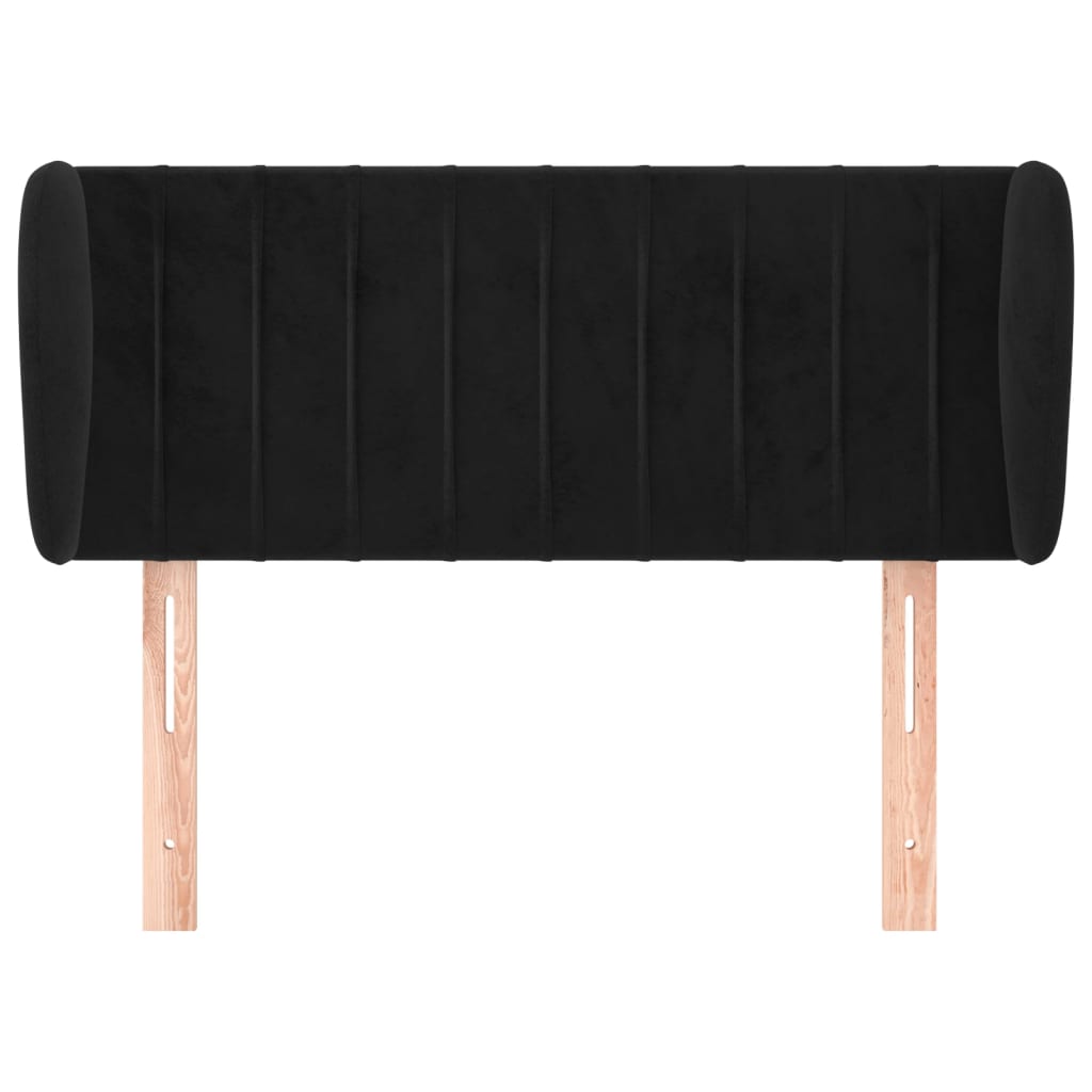 vidaXL Κεφαλάρι με Πτερύγια Μαύρο 103x23x78/88 εκ. Βελούδινο