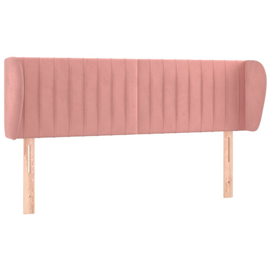 vidaXL Κεφαλάρι με Πτερύγια Ροζ 147x23x78/88 εκ. Βελούδινο