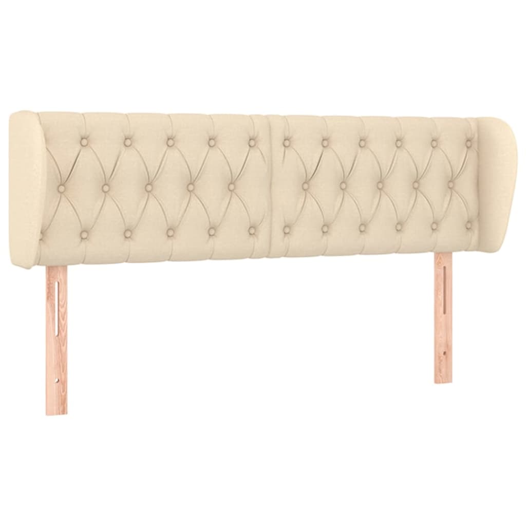 vidaXL Κεφαλάρι με Πτερύγια Κρεμ 147 x 23 x 78/88 εκ. Υφασμάτινο