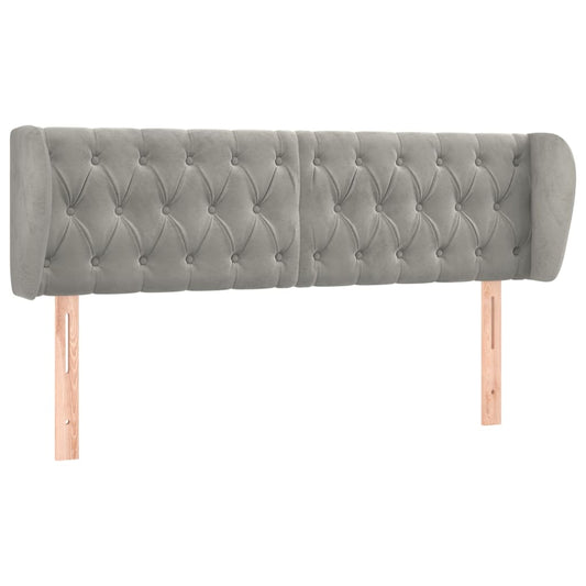 vidaXL Κεφαλάρι με Πτερύγια Ανοιχτό Γκρι 163x23x78/88 εκ. Βελούδινο