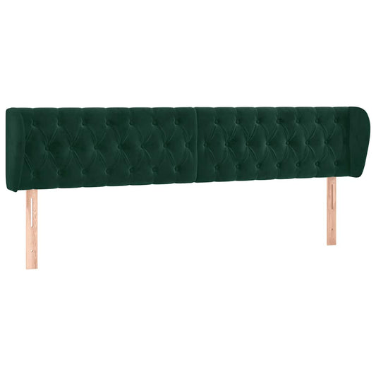 vidaXL Κεφαλάρι με Πτερύγια Σκούρο Πράσινο 183x23x78/88 εκ. Βελούδινο