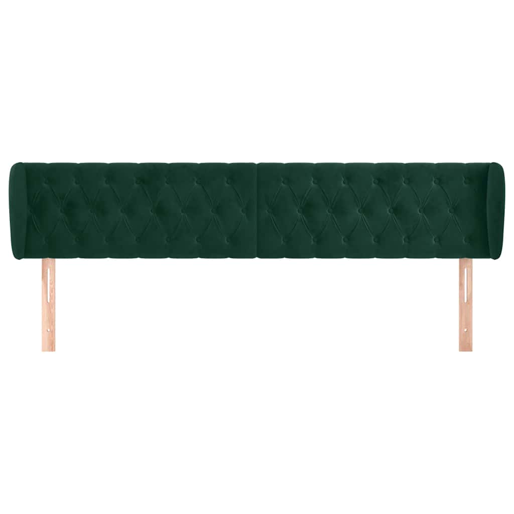 vidaXL Κεφαλάρι με Πτερύγια Σκούρο Πράσινο 183x23x78/88 εκ. Βελούδινο