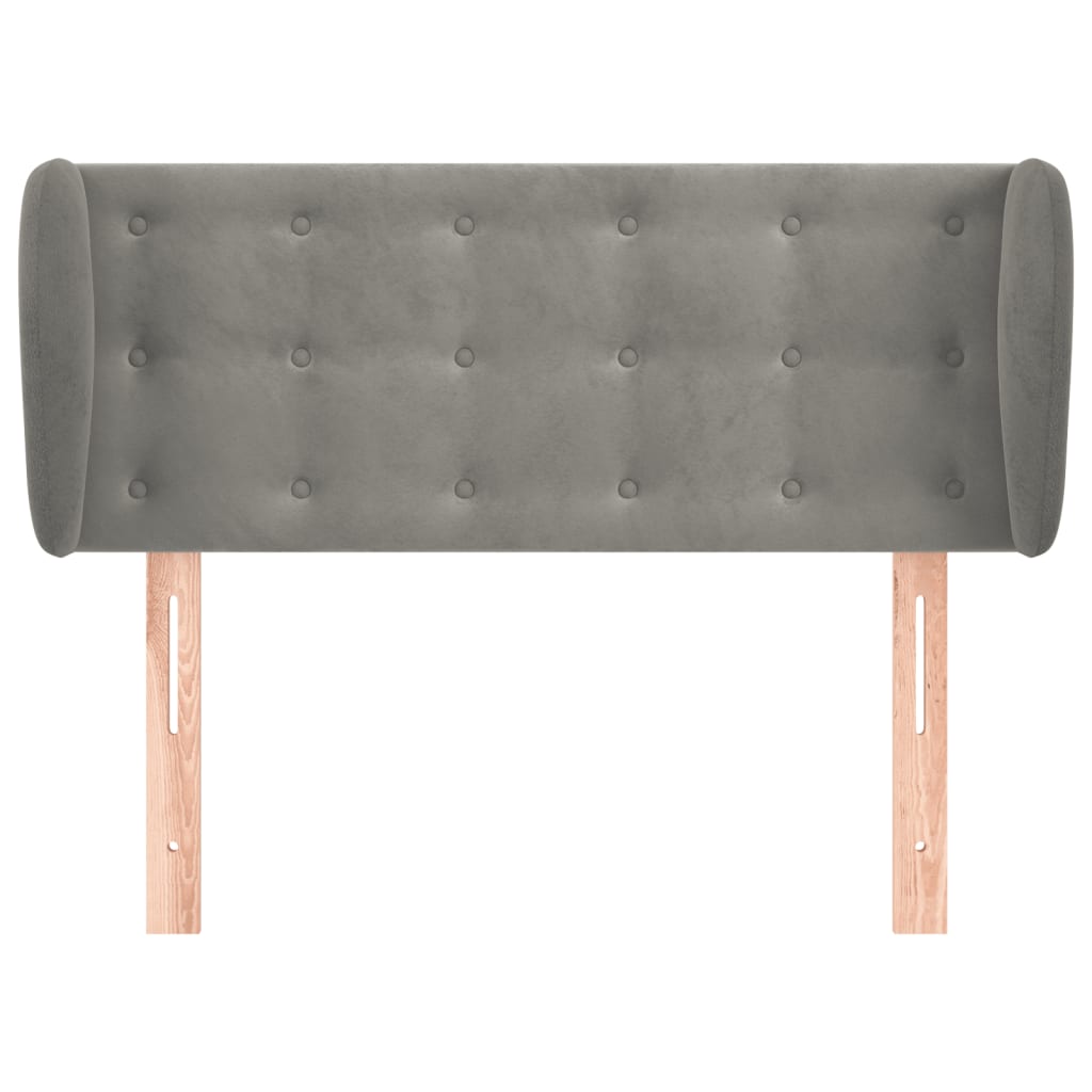 vidaXL Κεφαλάρι με Πτερύγια Ανοιχτό Γκρι 103x23x78/88 εκ. Βελούδινο