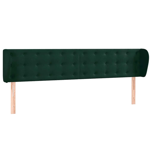 vidaXL Κεφαλάρι με Πτερύγια Σκούρο Πράσινο 163x23x78/88 εκ. Βελούδινο