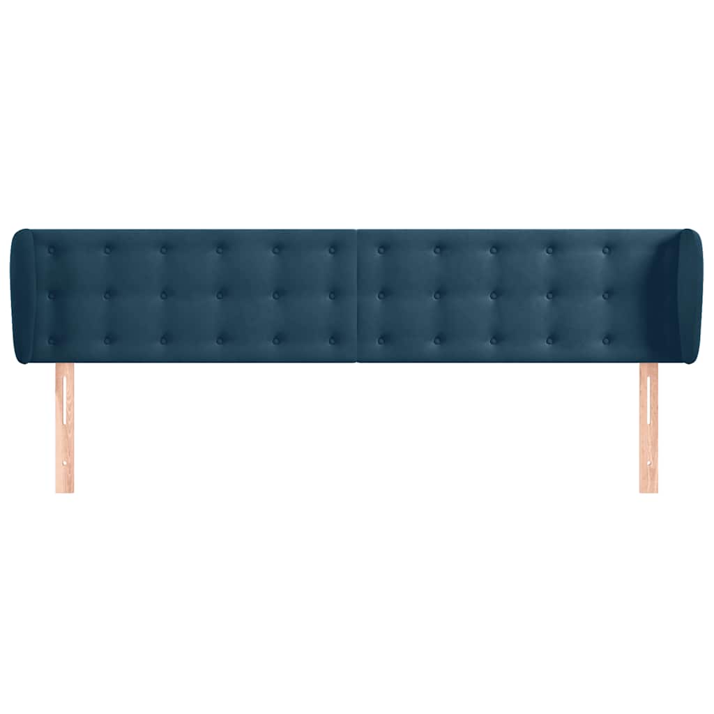 vidaXL Κεφαλάρι με Πτερύγια Σκούρο Μπλε 163x23x78/88 εκ. Βελούδινο