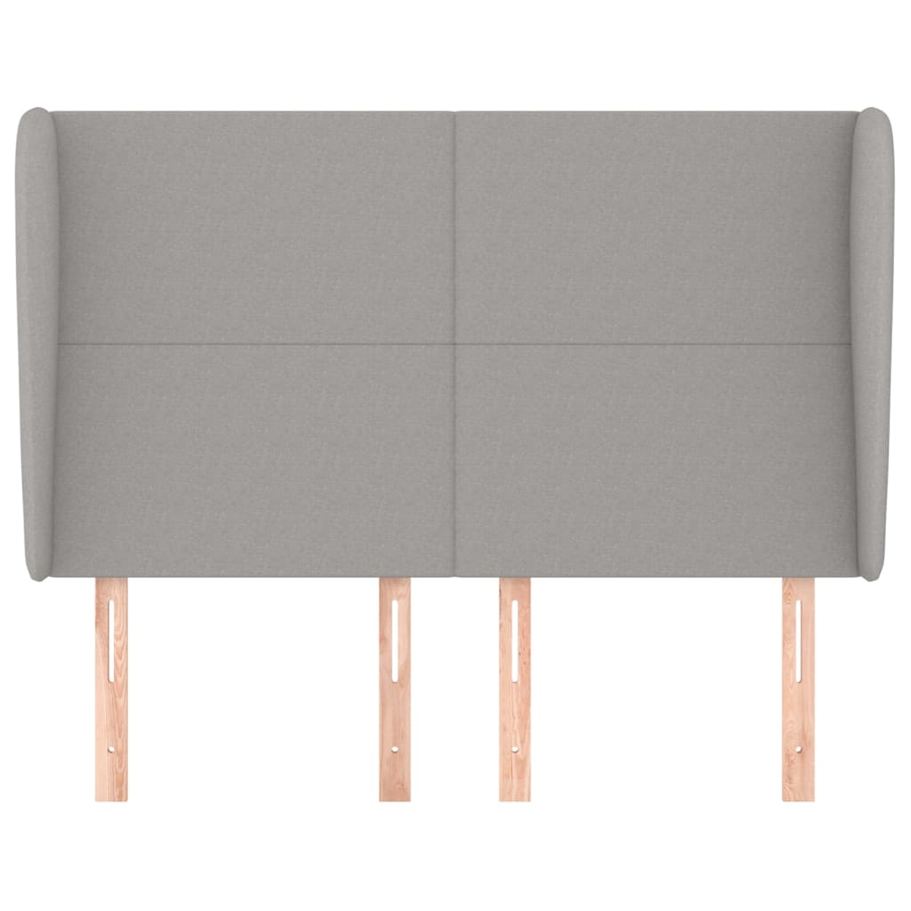vidaXL Κεφαλάρι με Πτερύγια Ανοιχτό Γκρι 147x23x118/128 εκ. Υφασμάτινο