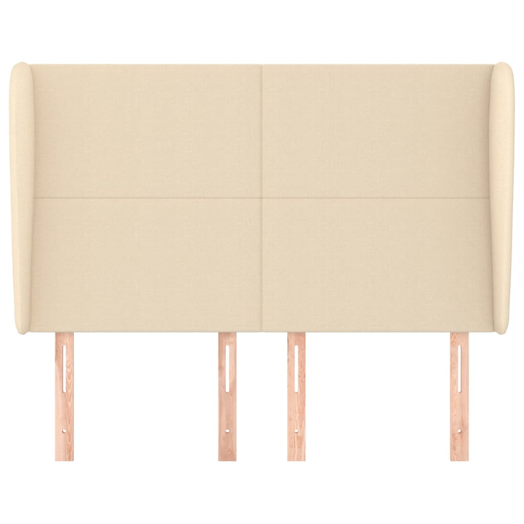 vidaXL Κεφαλάρι με Πτερύγια Κρεμ 147x23x118/128 εκ. Υφασμάτινο