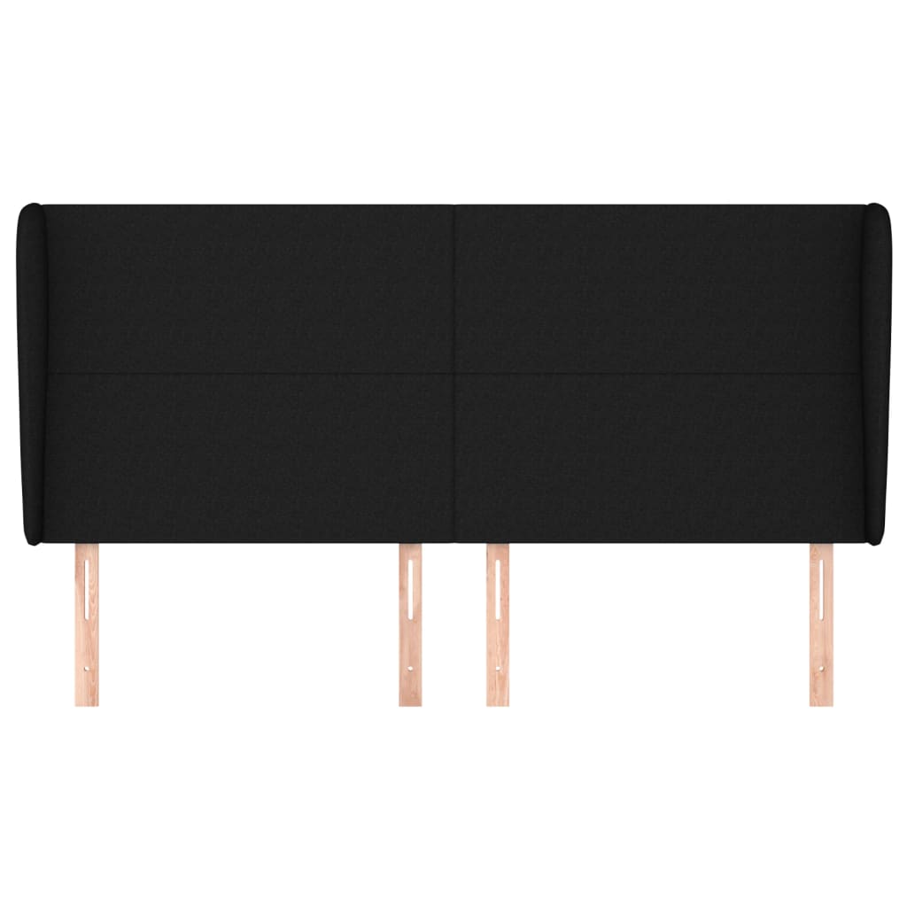 vidaXL Κεφαλάρι με Πτερύγια Μαύρο 183x23x118/128 εκ. Υφασμάτινο