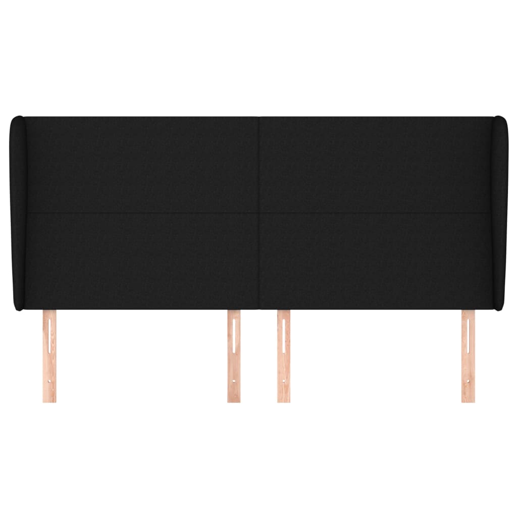 vidaXL Κεφαλάρι με Πτερύγια Μαύρο 203x23x118/128 εκ. Υφασμάτινο