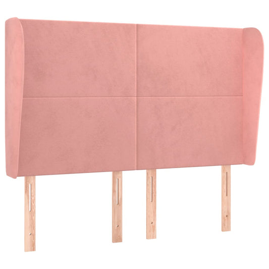 vidaXL Κεφαλάρι με Πτερύγια Ροζ 147x23x118/128 εκ. Βελούδινο