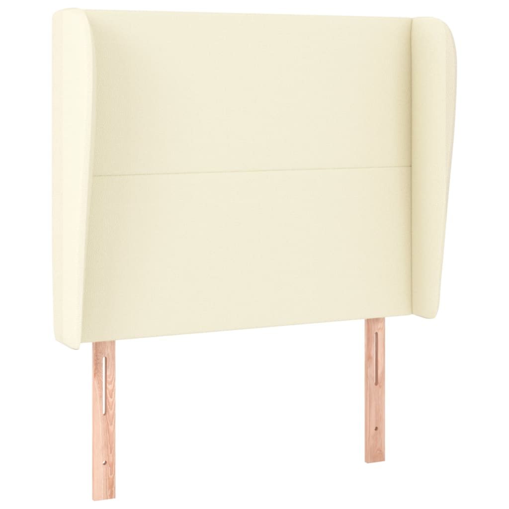 vidaXL Κεφαλάρι με Πτερύγια Κρεμ 83x23x118/128 εκ. Συνθετικό Δέρμα