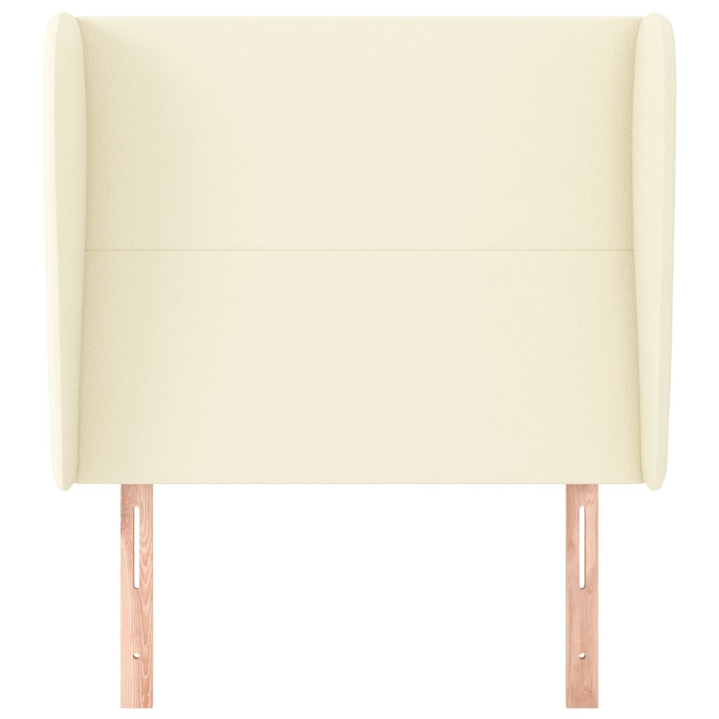 vidaXL Κεφαλάρι με Πτερύγια Κρεμ 83x23x118/128 εκ. Συνθετικό Δέρμα