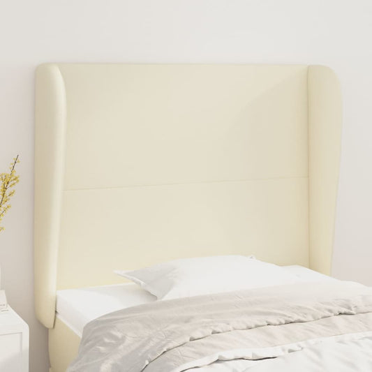 vidaXL Κεφαλάρι με Πτερύγια Κρεμ 83x23x118/128 εκ. Συνθετικό Δέρμα