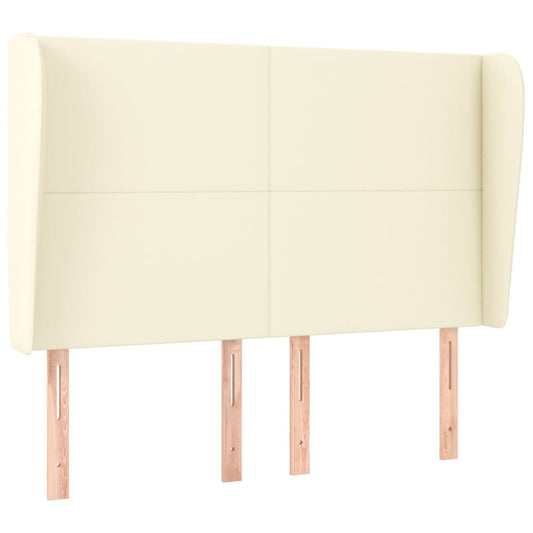 vidaXL Κεφαλάρι με Πτερύγια Κρεμ 147x23x118/128 εκ. Συνθετικό Δέρμα