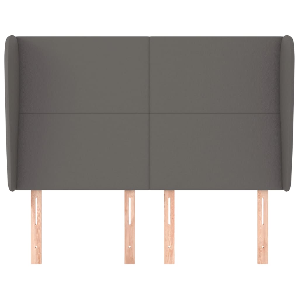 vidaXL Κεφαλάρι με Πτερύγια Γκρι 147x23x118/128 εκ. Συνθετικό Δέρμα