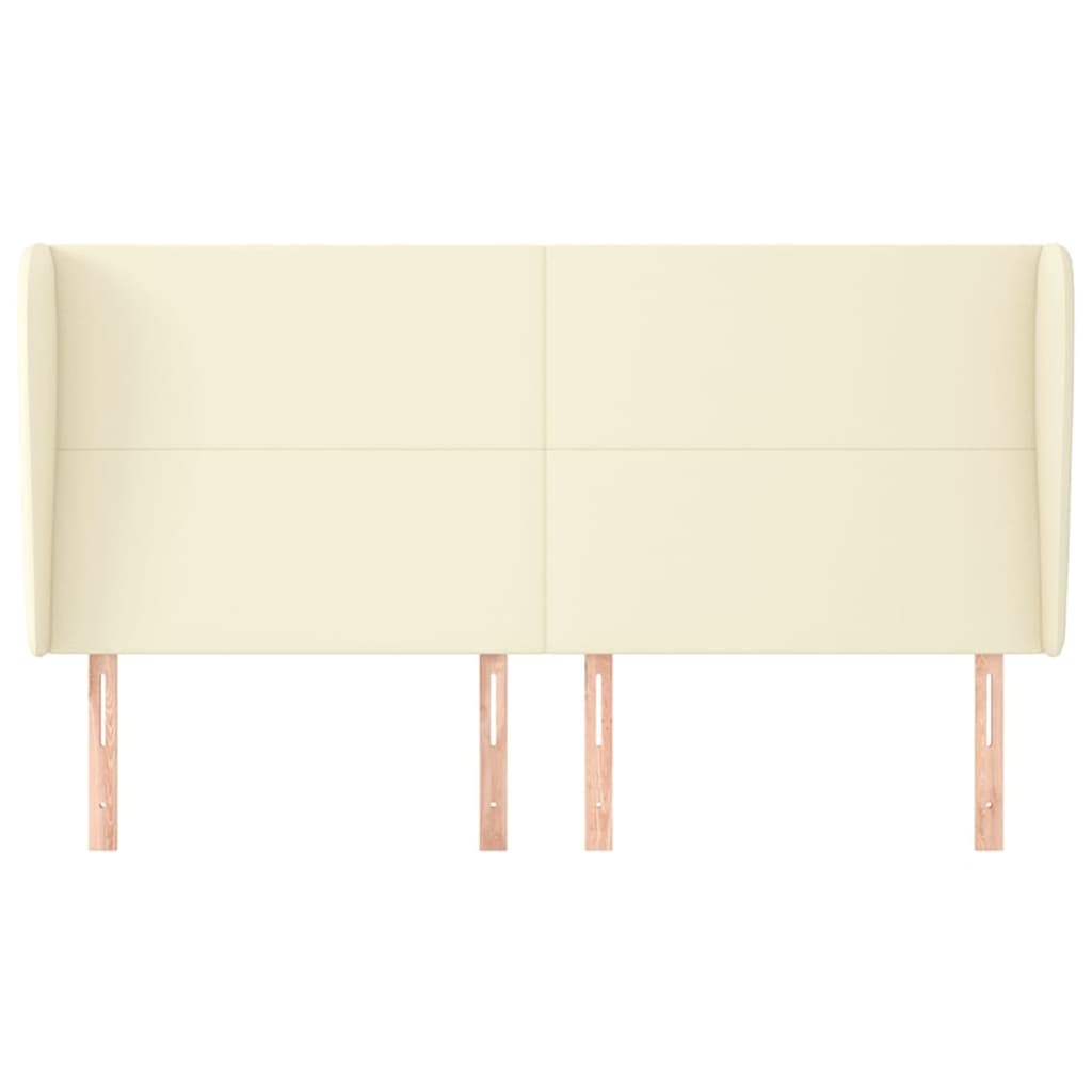 vidaXL Κεφαλάρι με Πτερύγια Κρεμ 163x23x118/128 εκ. Συνθετικό Δέρμα