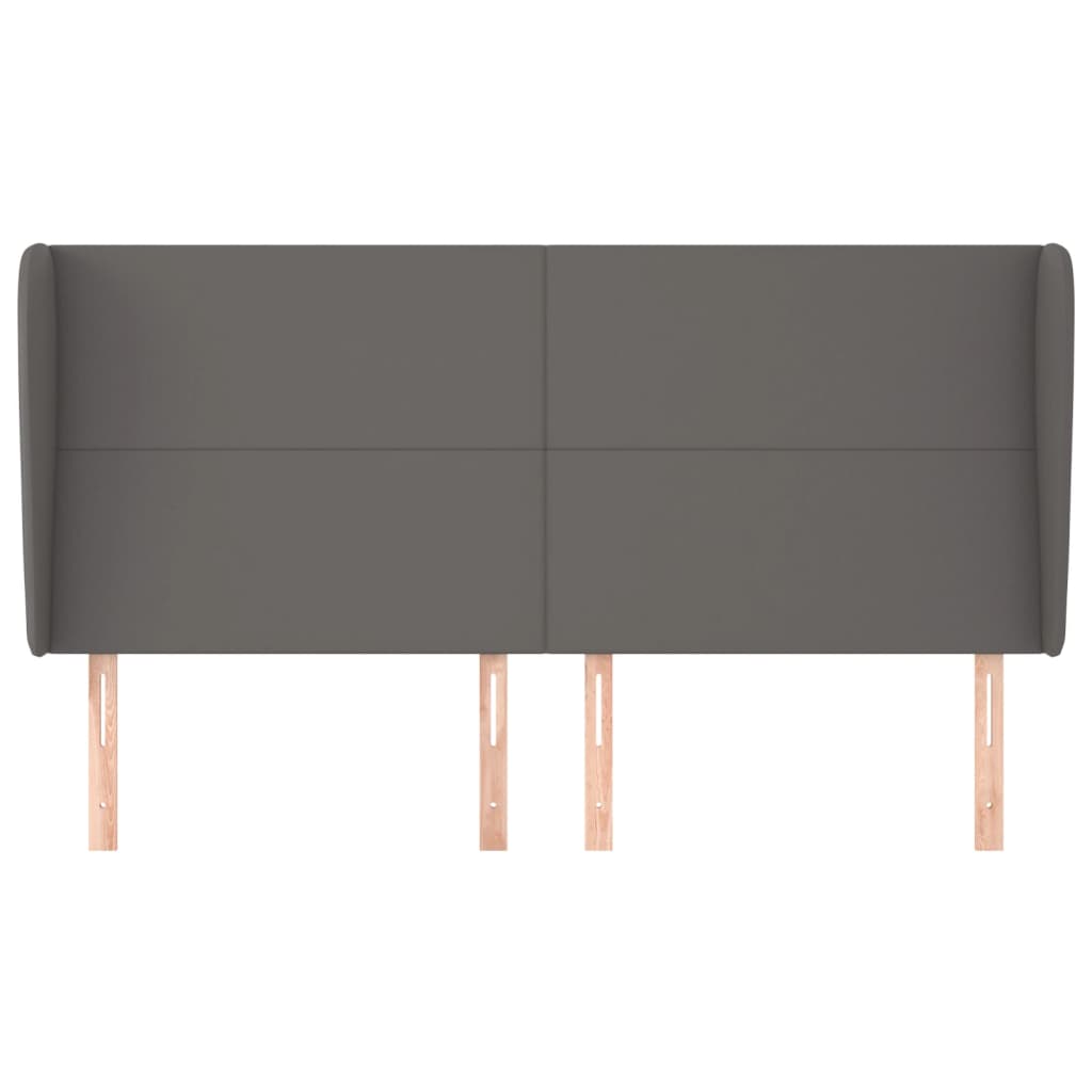vidaXL Κεφαλάρι με Πτερύγια Γκρι 163x23x118/128 εκ.Συνθετικό Δέρμα