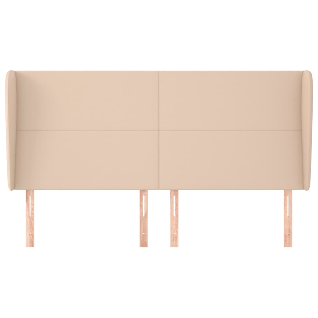 vidaXL Κεφαλάρι με Πτερύγια Καπουτσίνο 163x23x118/128 εκ. Συνθ. Δέρμα