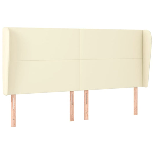 vidaXL Κεφαλάρι με Πτερύγια Κρεμ 183x23x118/128 εκ. Συνθετικό Δέρμα