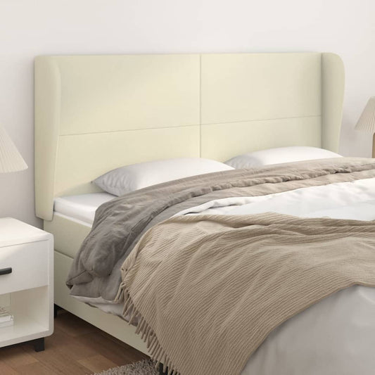 vidaXL Κεφαλάρι με Πτερύγια Κρεμ 183x23x118/128 εκ. Συνθετικό Δέρμα