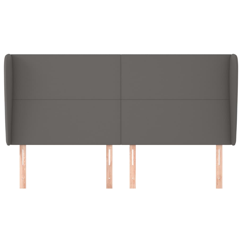 vidaXL Κεφαλάρι με Πτερύγια Γκρι 183x23x118/128 εκ.Συνθετικό Δέρμα