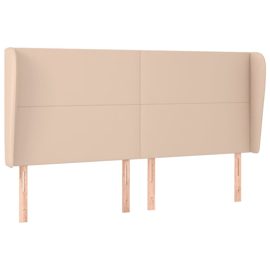 vidaXL Κεφαλάρι με Πτερύγια Καπουτσίνο 183x23x118/128 εκ. Συνθ. Δέρμα