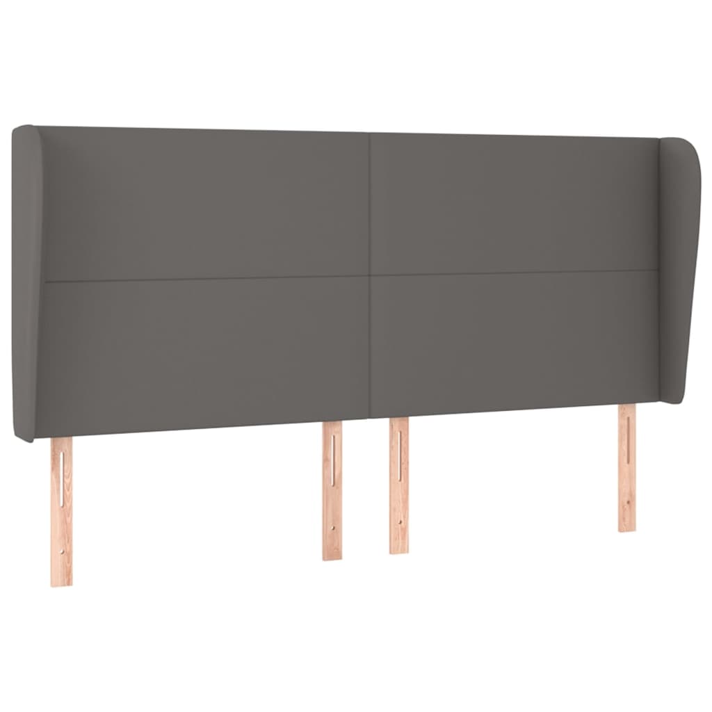vidaXL Κεφαλάρι με Πτερύγια Γκρι 203x23x118/128 εκ. Συνθετικό Δέρμα