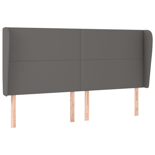 vidaXL Κεφαλάρι με Πτερύγια Γκρι 203x23x118/128 εκ. Συνθετικό Δέρμα