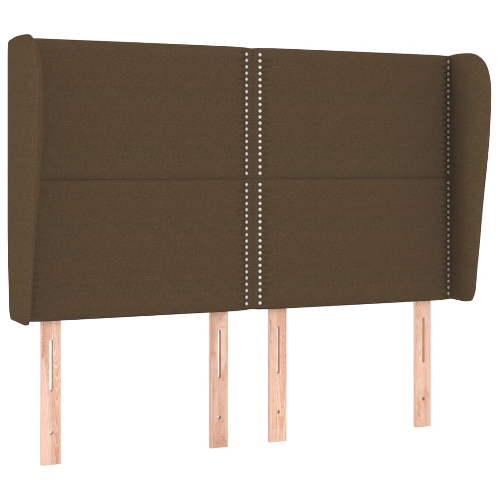 vidaXL Κεφαλάρι με Πτερύγια Σκούρο Καφέ 147x23x118/128 εκ.Υφασμάτινο