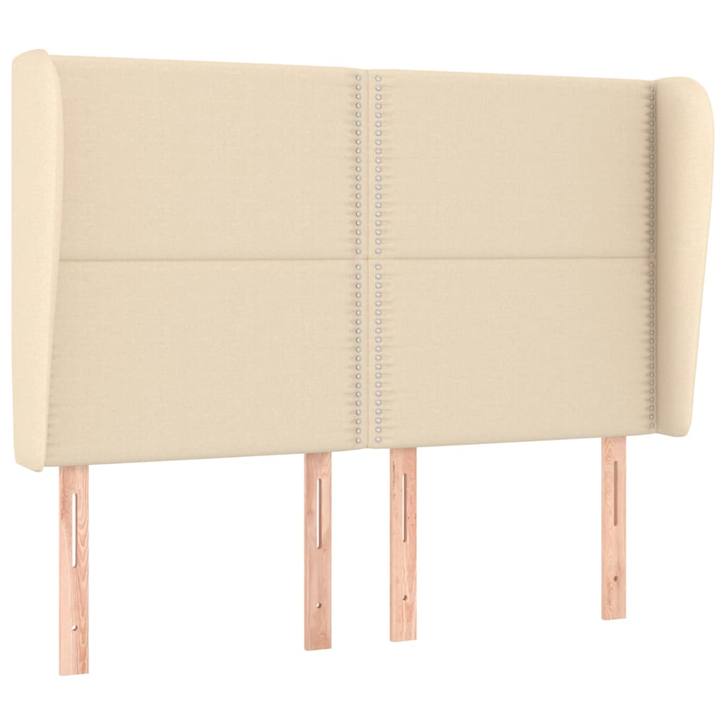vidaXL Κεφαλάρι με Πτερύγια Κρεμ 147x23x118/128 εκ. Υφασμάτινο