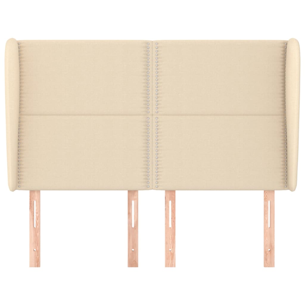 vidaXL Κεφαλάρι με Πτερύγια Κρεμ 147x23x118/128 εκ. Υφασμάτινο