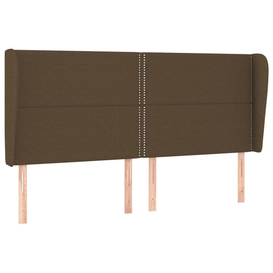 vidaXL Κεφαλάρι με Πτερύγια Σκούρο Καφέ 183x23x118/128 εκ. Υφασμάτινο