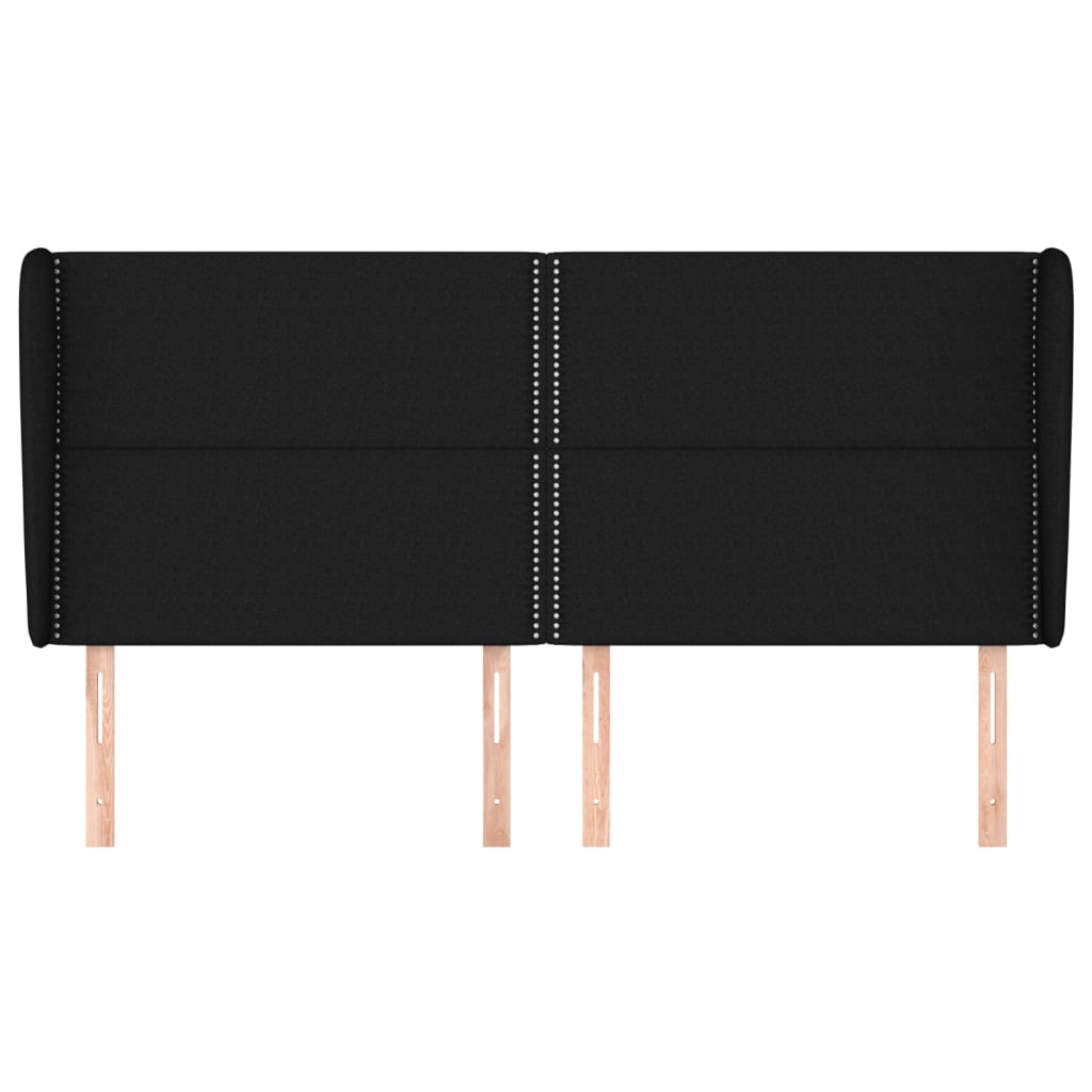 vidaXL Κεφαλάρι με Πτερύγια Μαύρο 203x23x118/128 εκ. Υφασμάτινο