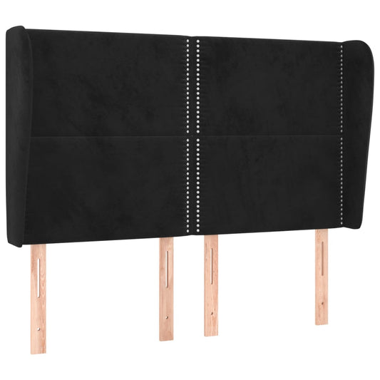vidaXL Κεφαλάρι με Πτερύγια Μαύρο 147x23x118/128 εκ. Βελούδινο