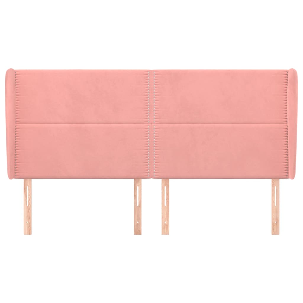 vidaXL Κεφαλάρι με Πτερύγια Ροζ 163x23x118/128 εκ. Βελούδινο