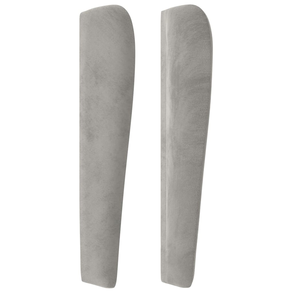 vidaXL Κεφαλάρι με Πτερύγια Ανοιχτό Γκρι 203x23x118/128 εκ. Βελούδινο