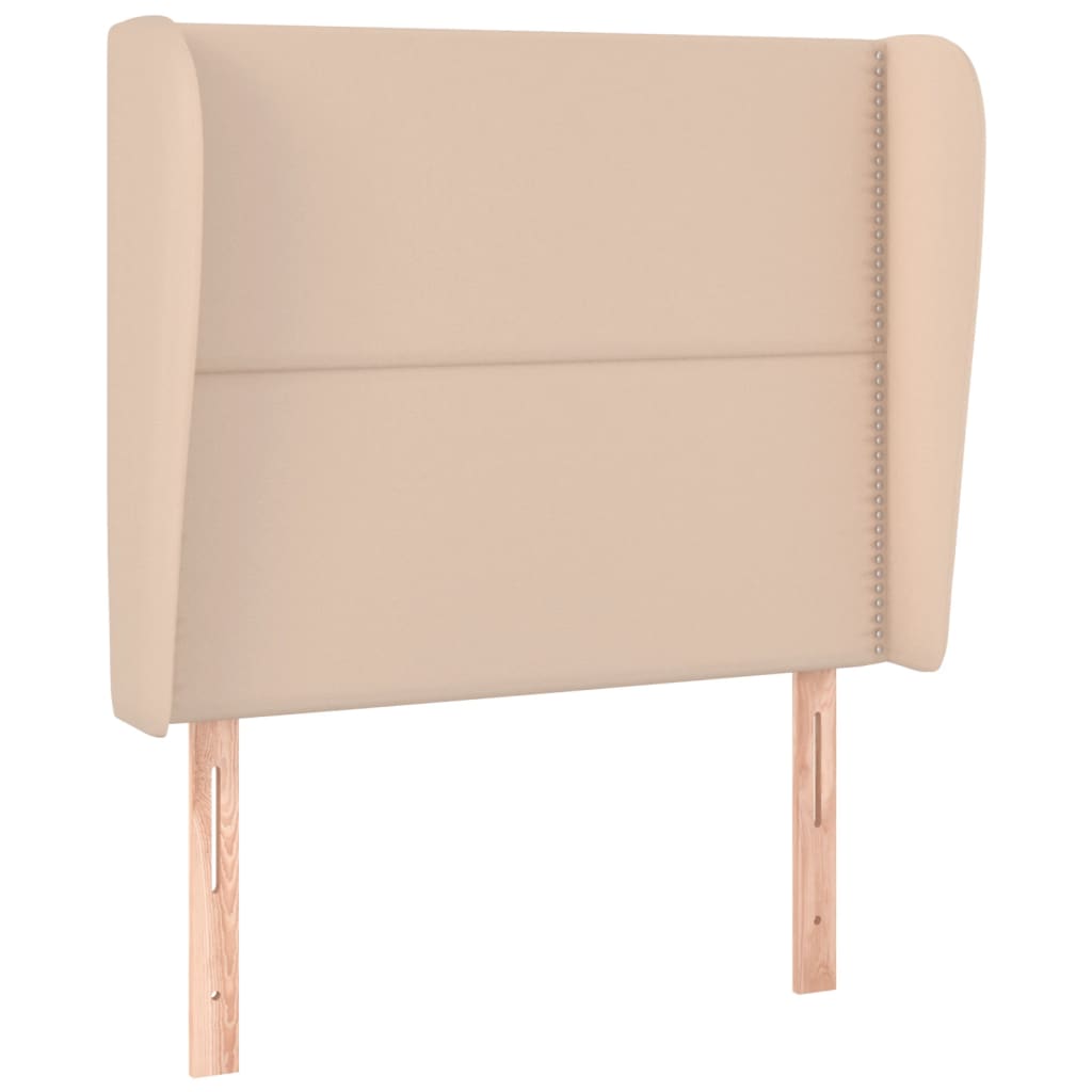 vidaXL Κεφαλάρι με Πτερύγια Καπουτσίνο 93x23x118/128 εκ. Συνθ. Δέρμα