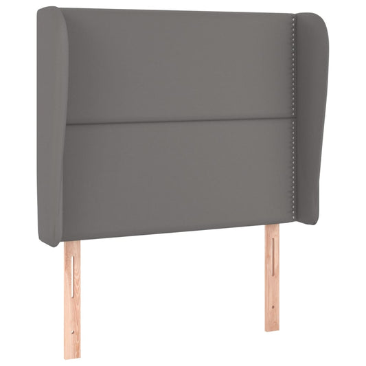 vidaXL Κεφαλάρι με Πτερύγια Γκρι 103x23x118/128 εκ. Συνθετικό Δέρμα