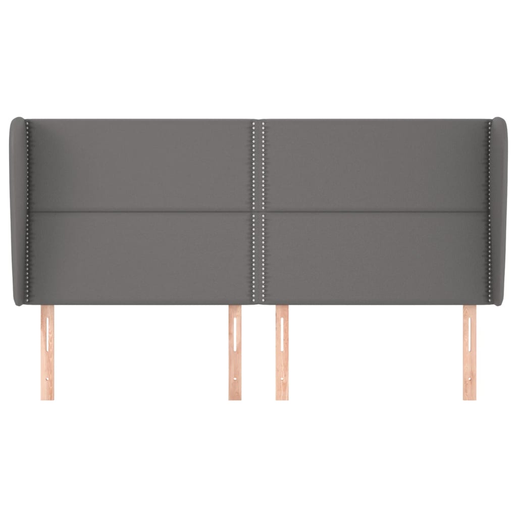 vidaXL Κεφαλάρι με Πτερύγια Γκρι 183x23x118/128 εκ.Συνθετικό Δέρμα