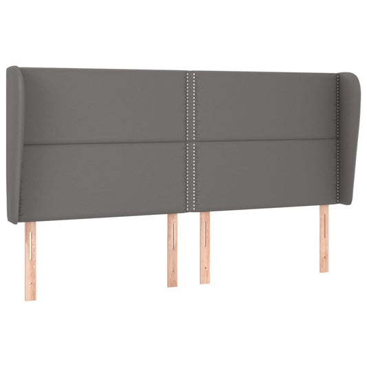 vidaXL Κεφαλάρι με Πτερύγια Γκρι 203x23x118/128 εκ. Συνθετικό Δέρμα