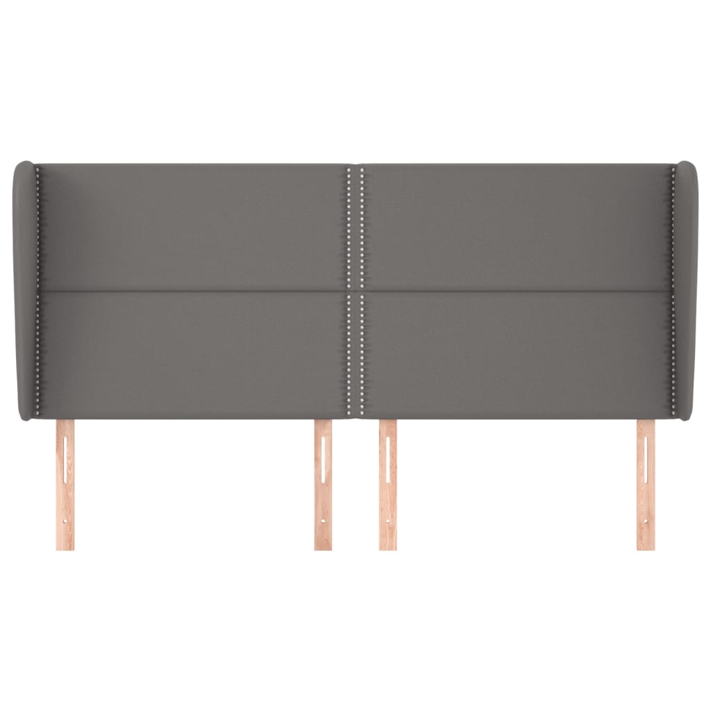 vidaXL Κεφαλάρι με Πτερύγια Γκρι 203x23x118/128 εκ. Συνθετικό Δέρμα