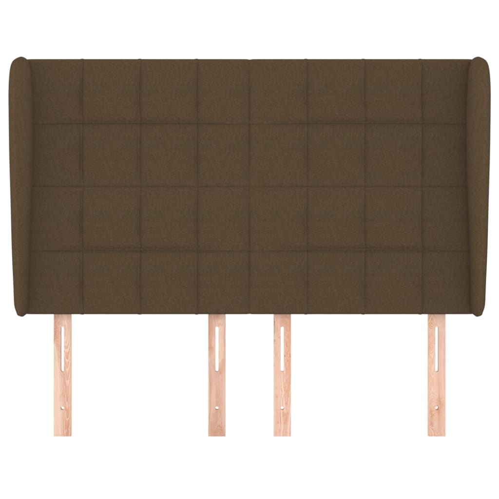 vidaXL Κεφαλάρι με Πτερύγια Σκούρο Καφέ 147x23x118/128 εκ.Υφασμάτινο